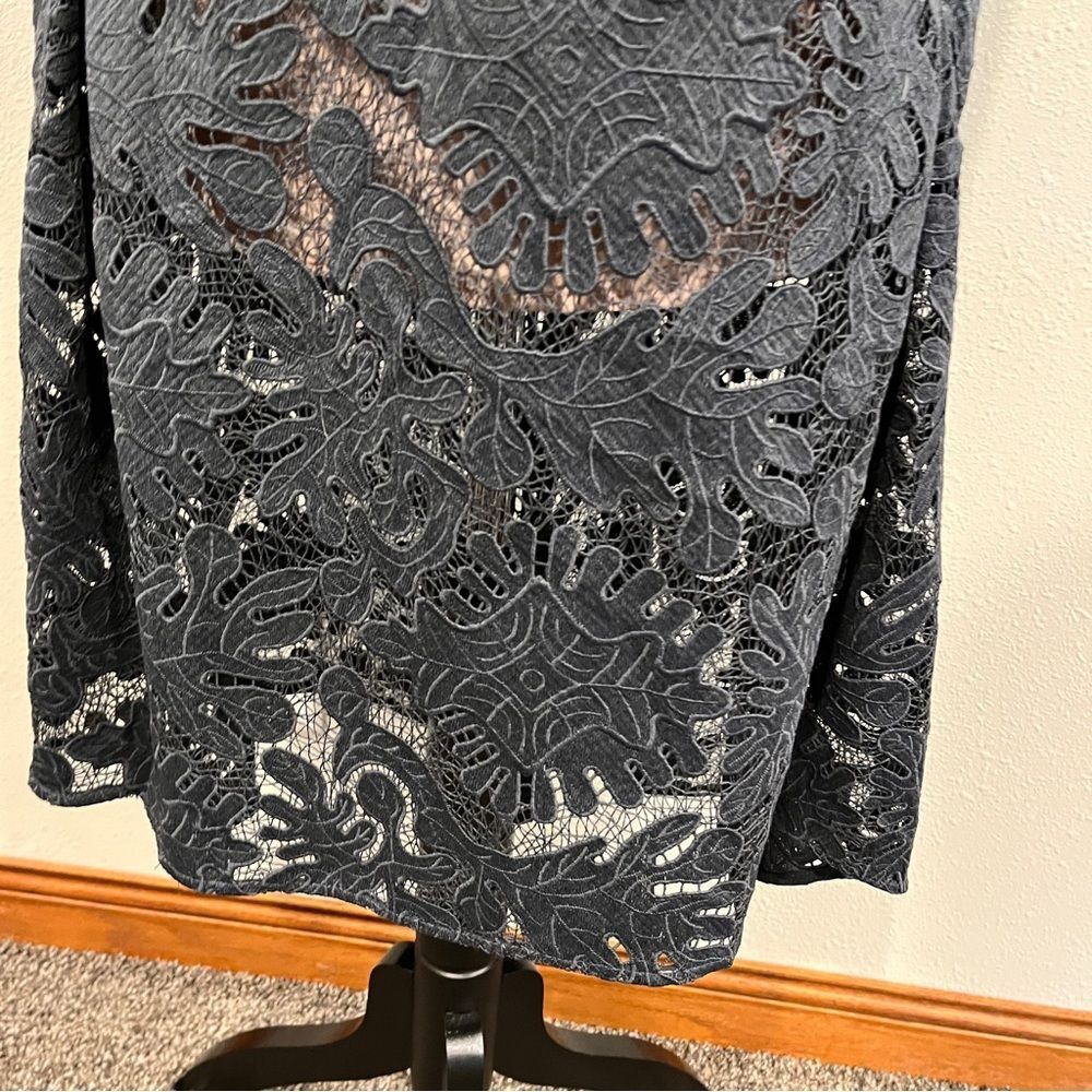 Chelsea28 Elegant charcoal color Lace midi Dress size 6 - Picture 4 of 12